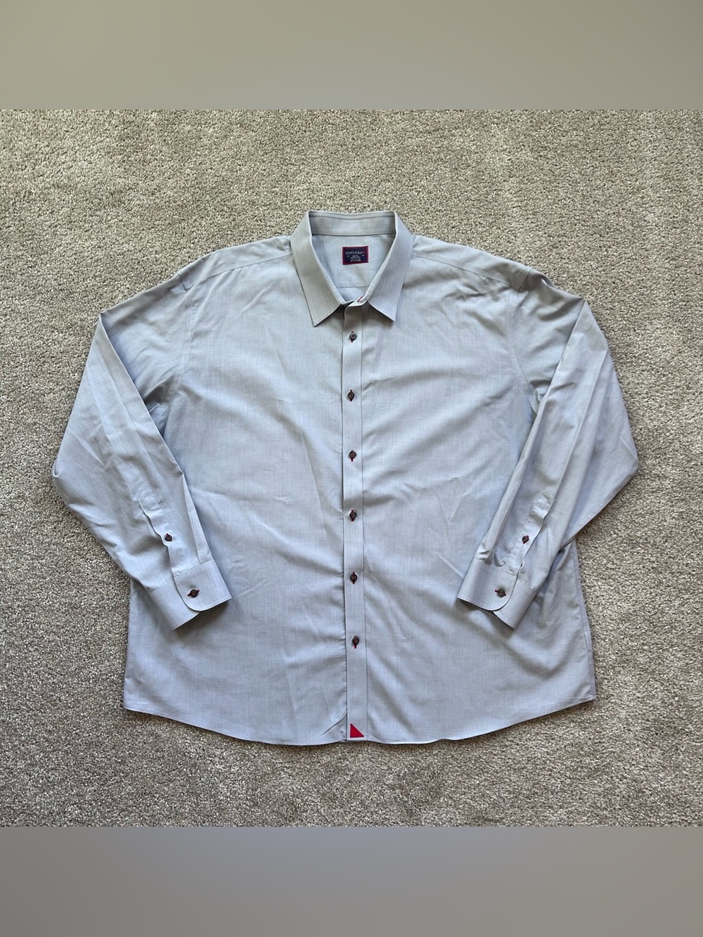 UNTUCKit Men's XXXLC Gray Wrinkle-Free 100% Cotton Button Down Shirt 3XL